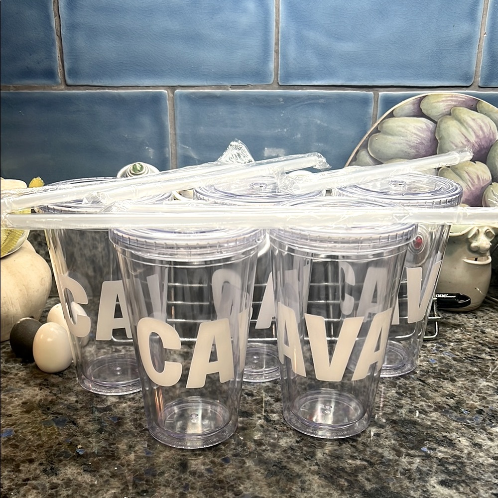 NWT CAVA Clear Plastic Tumbler